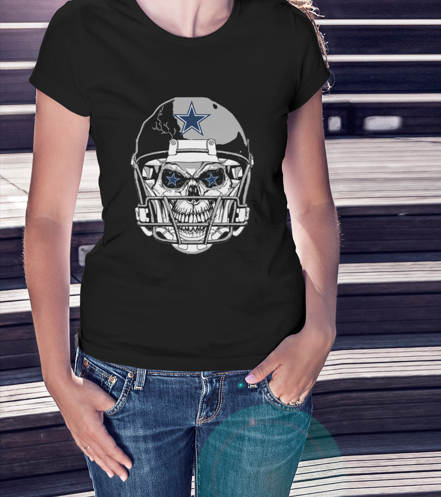 Dallas Cowboys Skull Helmet Star T-Shirt