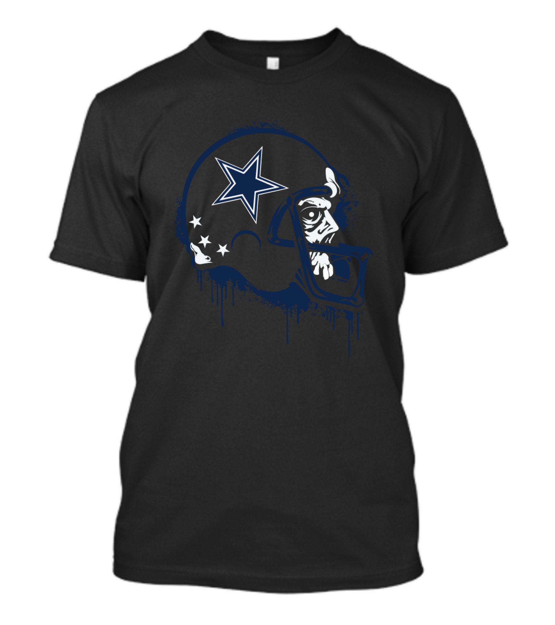 Zombie Skull Dallas Cowboys Helmet Stars Football T-Shirt
