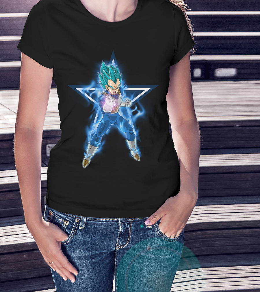 Dallas Cowboys Vegeta Super Saiyan Blue Star Fusion T-Shirt