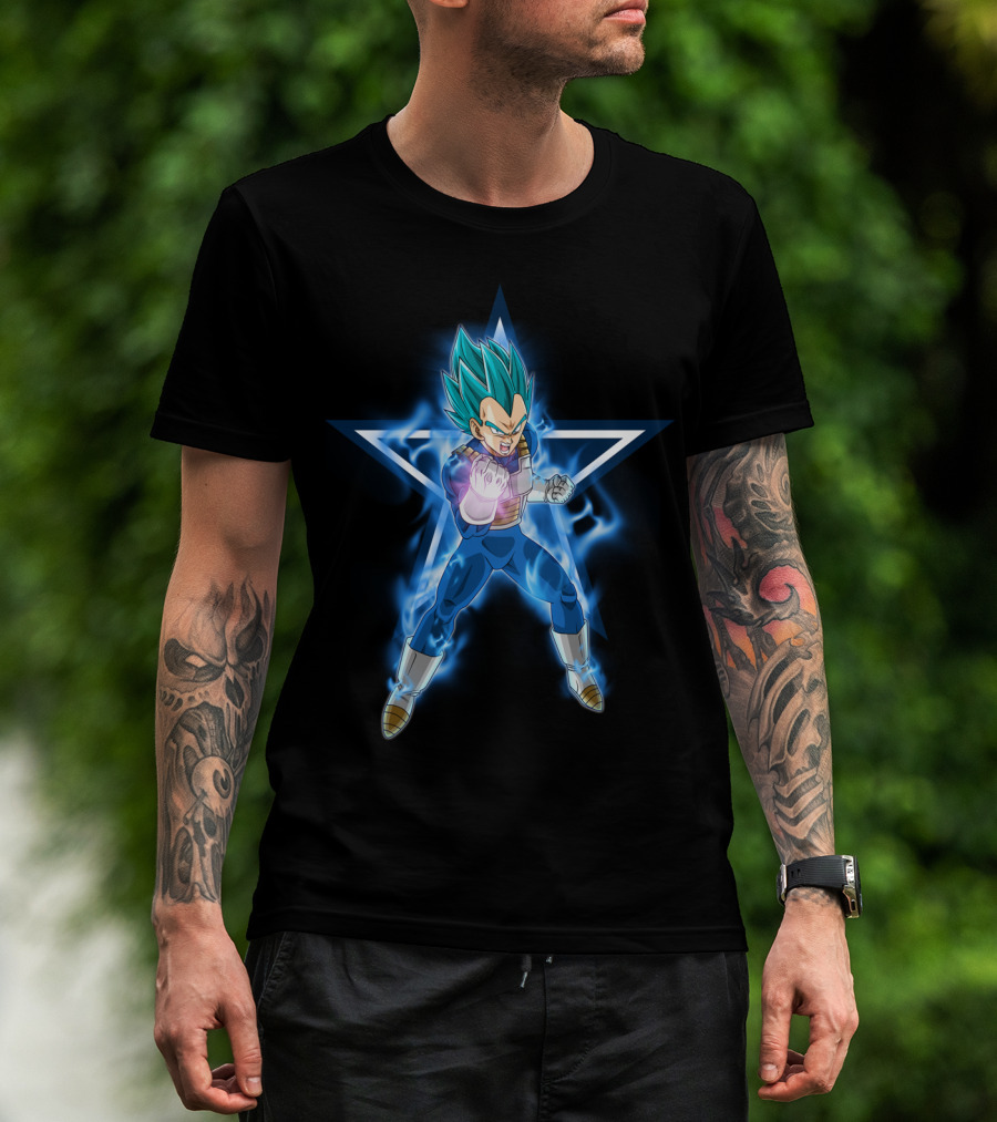 Dallas Cowboys Vegeta Super Saiyan Blue Star Fusion T-Shirt
