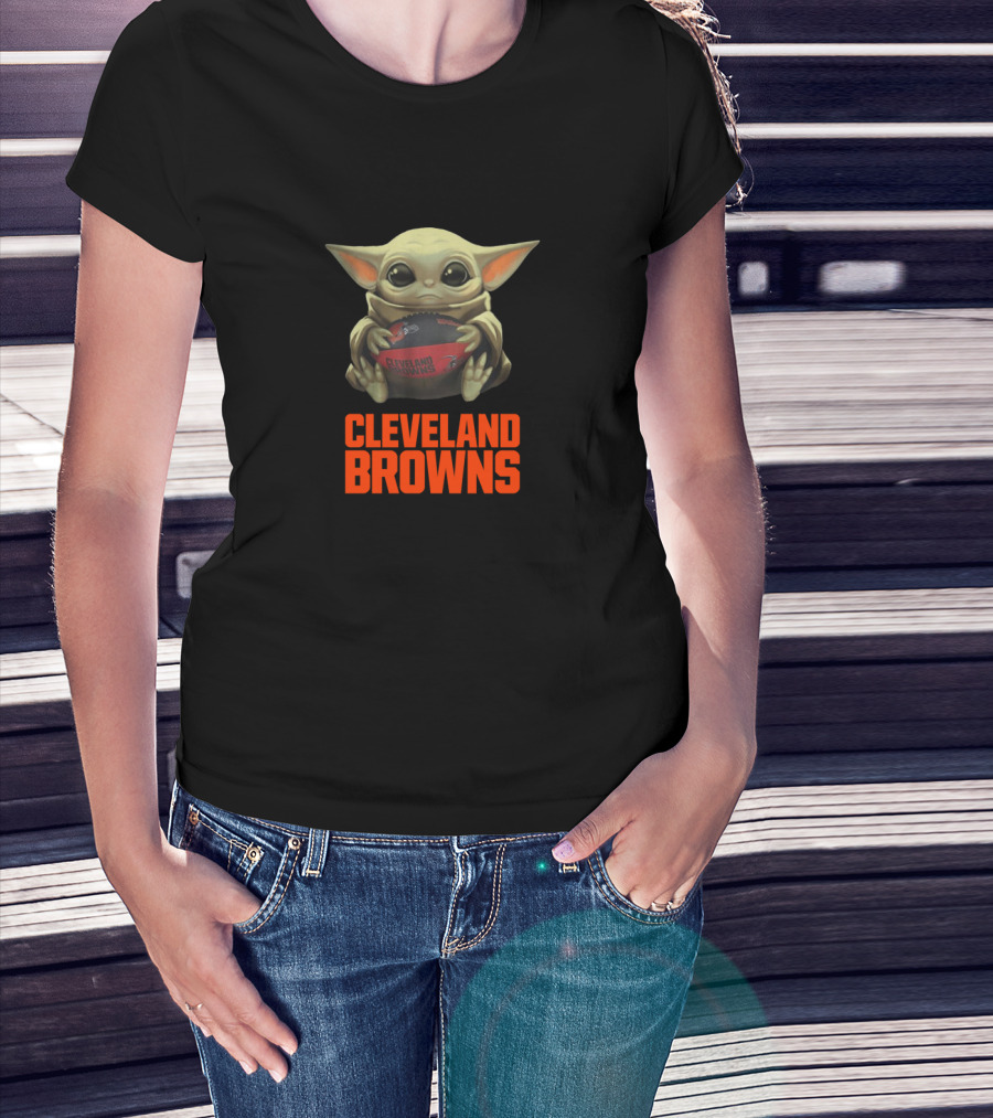 Cleveland Browns Grogu Football Player T-Shirt