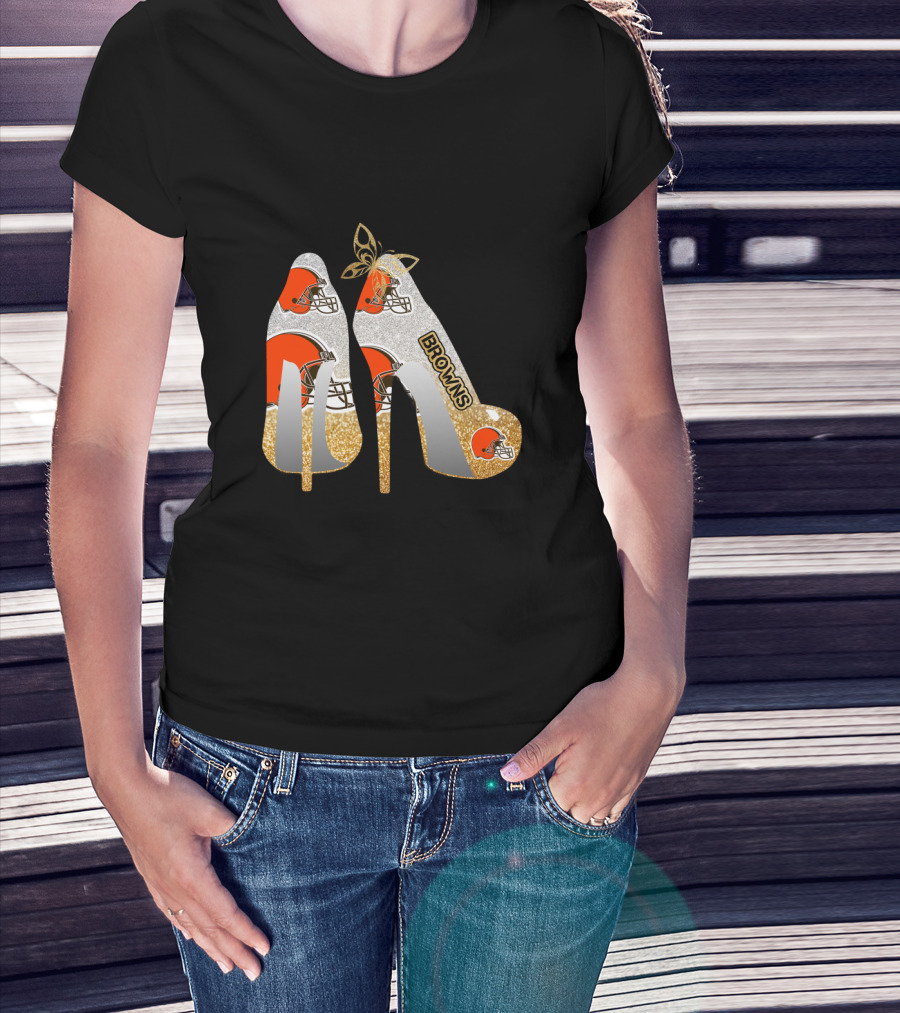 Cleveland Browns High Heels Helmets Bold Browns Fan T-Shirt