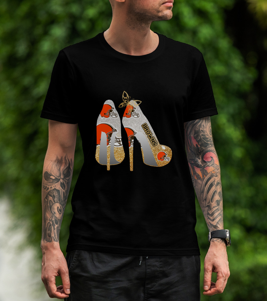Cleveland Browns High Heels Helmets Bold Browns Fan T-Shirt