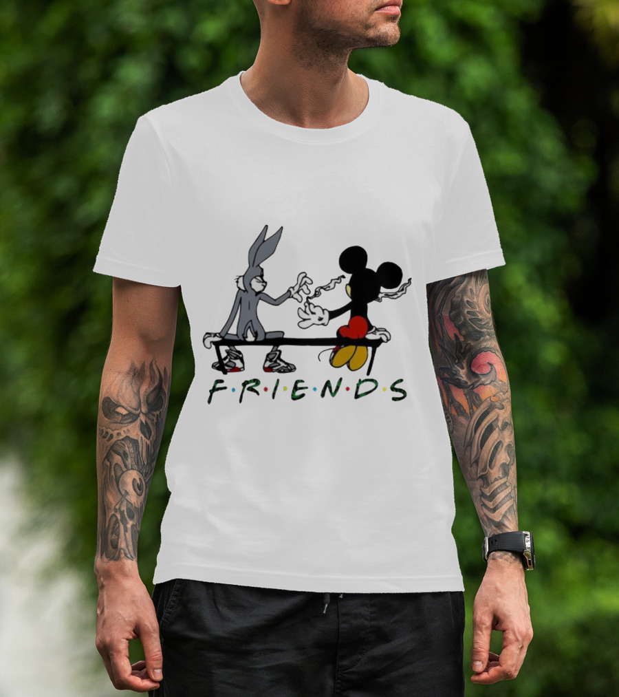 Friends Mickey Bugs Bench T-Shirt