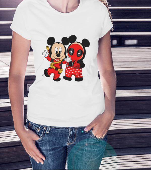 Disney Mickey Mouse And Deadpool Mashup T-Shirt