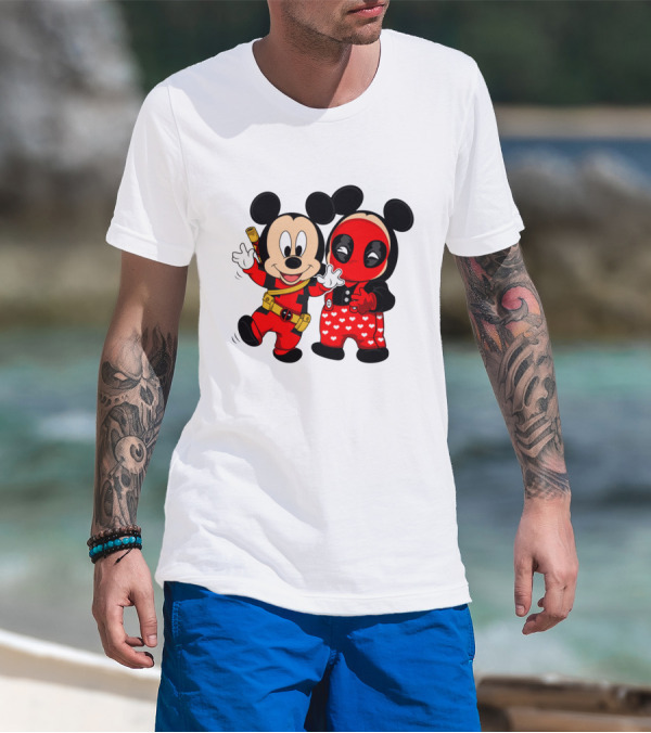 Disney Mickey Mouse And Deadpool Mashup T-Shirt