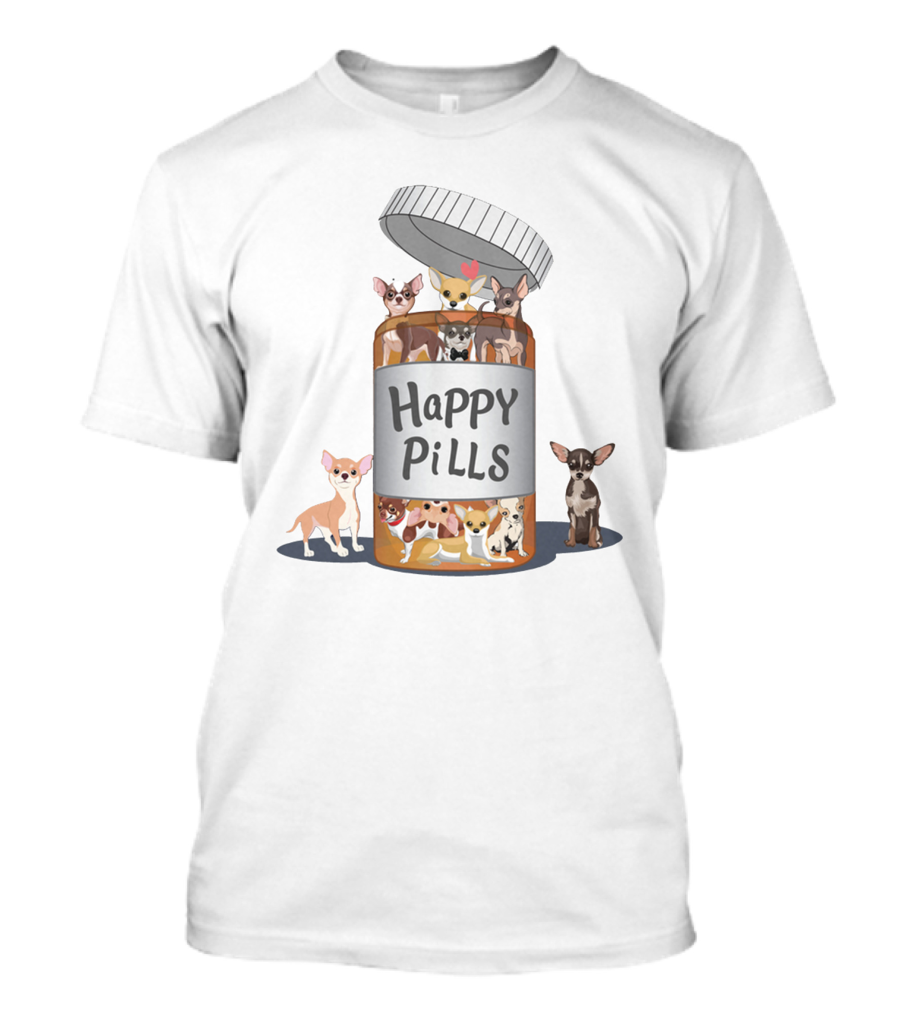 Happy Pills Chihuahua Bottle T-Shirt