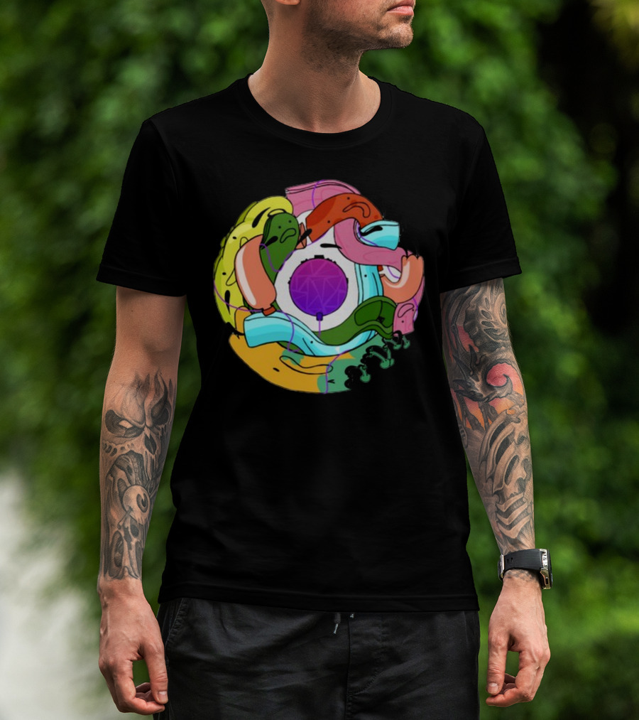 Long Ones Colorful Abstract Circular T-Shirt