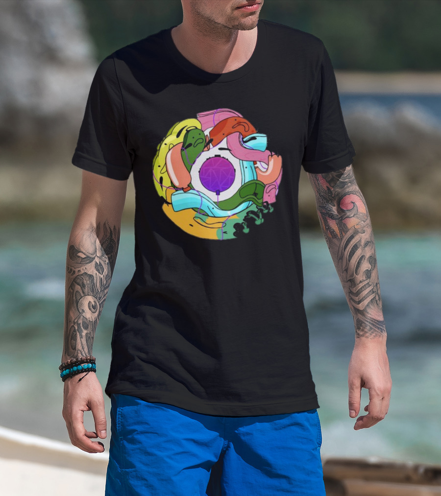 Long Ones Colorful Abstract Circular T-Shirt