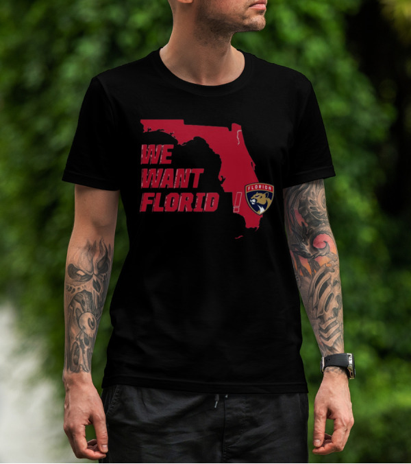 We Want Florida Panthers Map T-Shirt