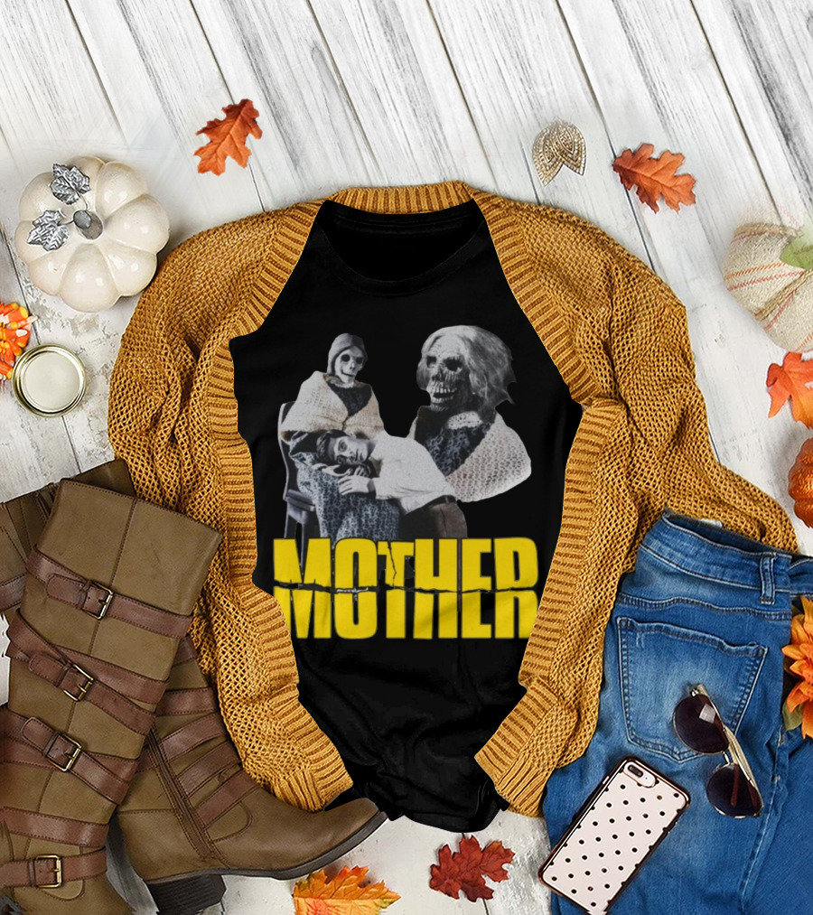 Mother Psycho Skeleton Horror Motif T-Shirt