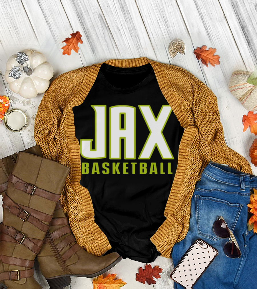 Jax Basketball Bold Neon Typography T-Shirt