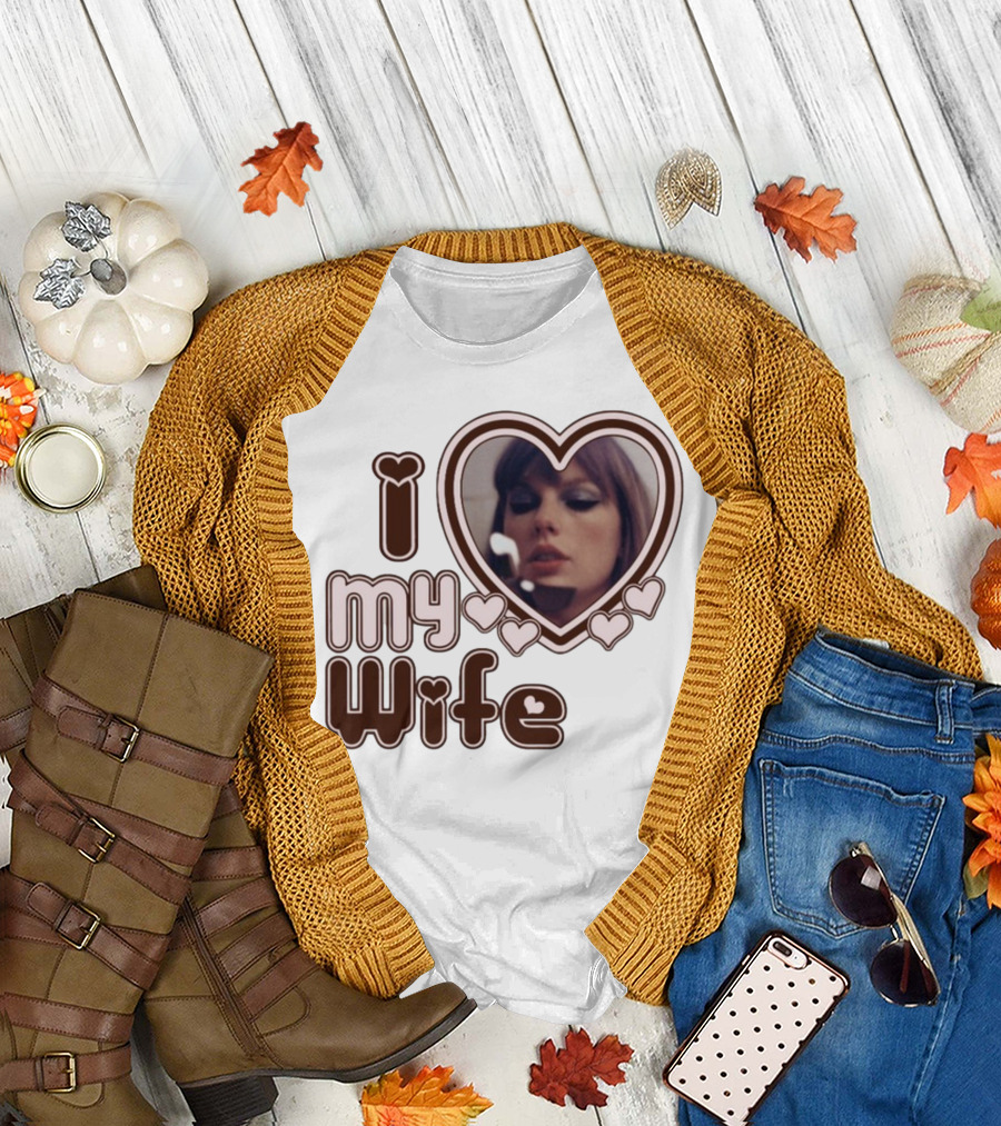 I Love My Wife Taylor Swift Heart Photo T-Shirt
