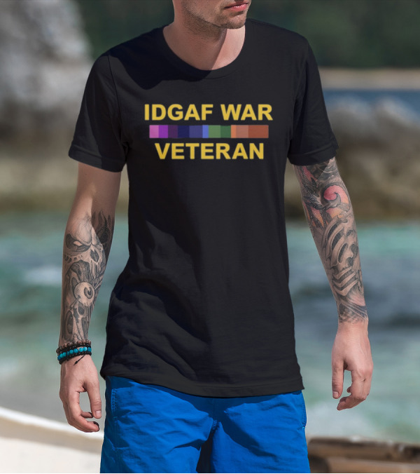 IDGAF War Veteran Color Bars T-Shirt