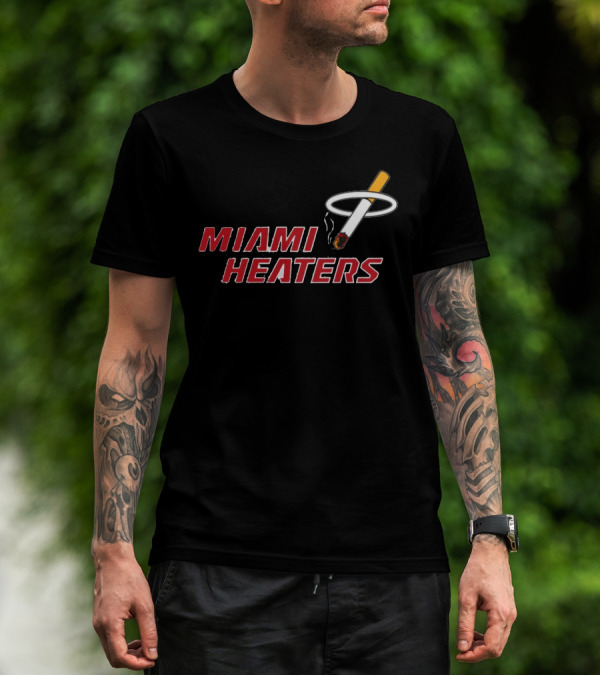 Shitheadsteve Miami Heaters Basketball Parody Smoking Cigarette T-Shirt
