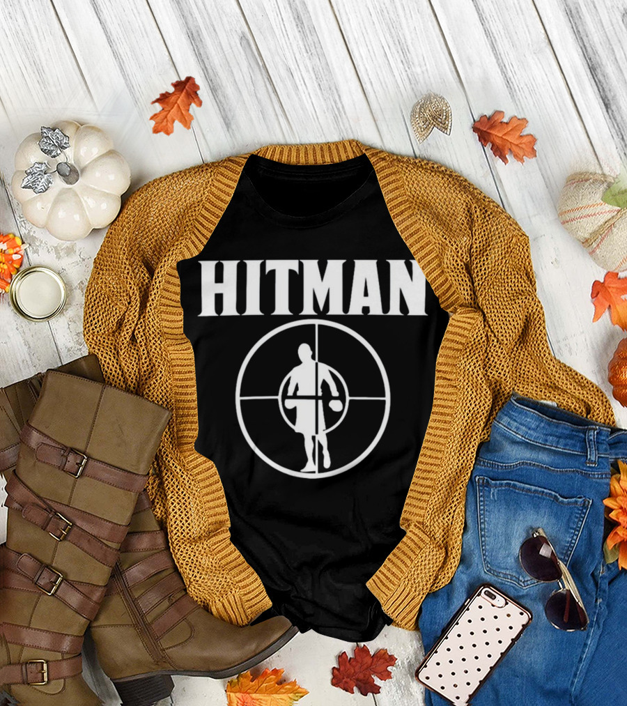 Hitman Basketball Player Silhouette in Crosshair T-Shirt