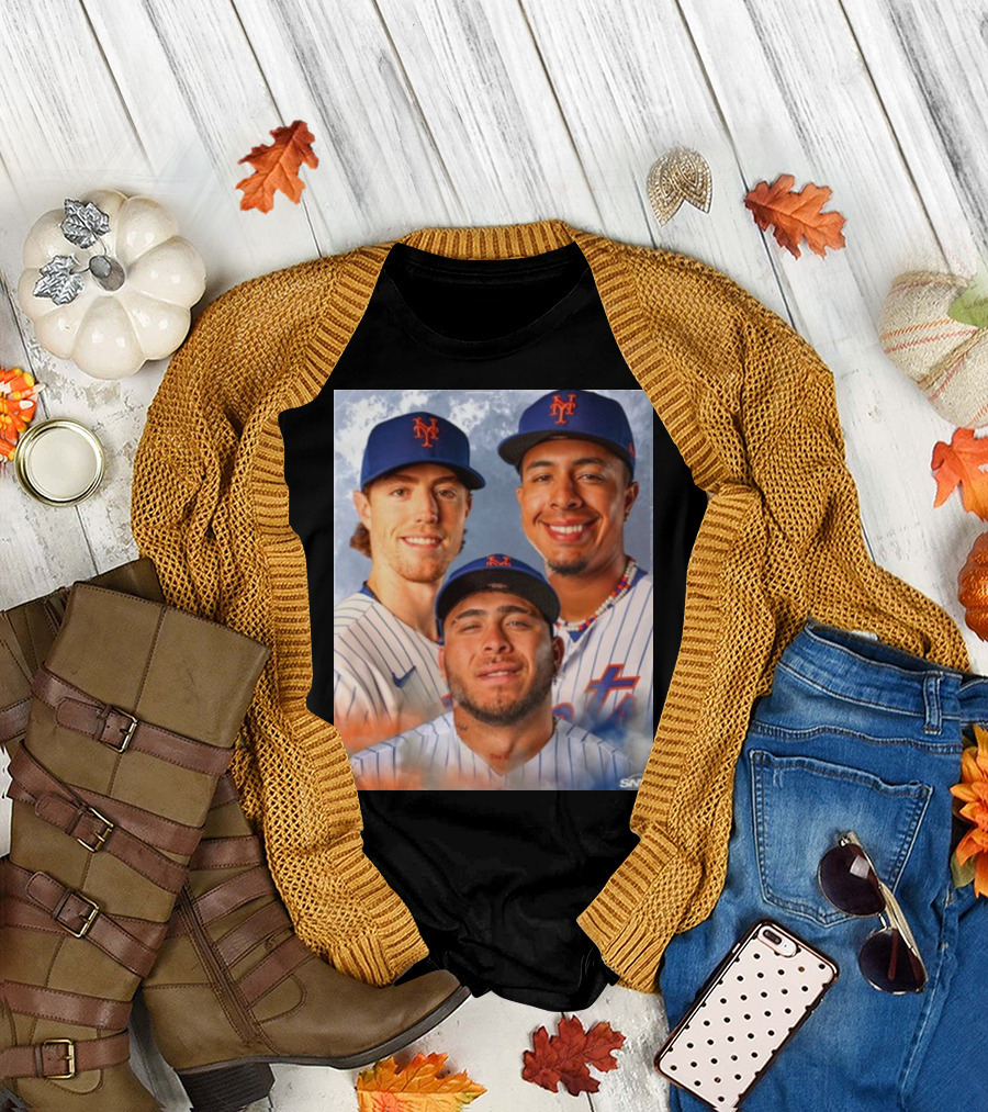 New York Mets Brett Baty with Teammates in SNY Photo T-Shirt