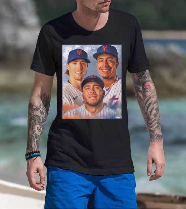New York Mets Brett Baty With Teammates In SNY Photo T-Shirt