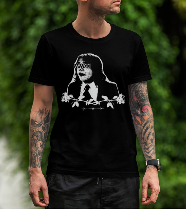 Catchinglizards WWGD Black And White Barbed Wire Suit T-Shirt
