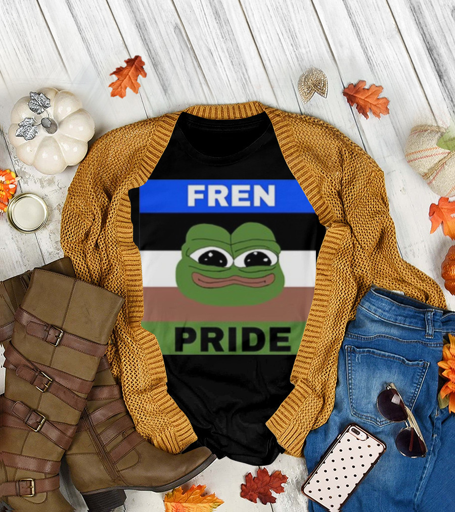 Fren Pride Pepe Flag Image T-Shirt