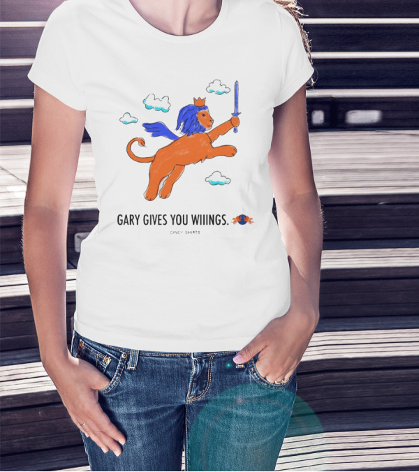 Gary Gives You Wings Flying Lion Sword Clouds Cincy T-Shirt