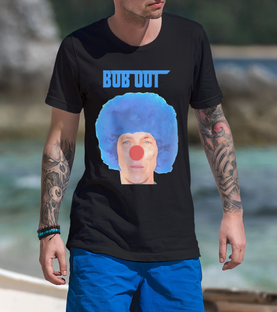 Bub Out Bernardeschi Bob Out Blue Afro Red Nose T-Shirt