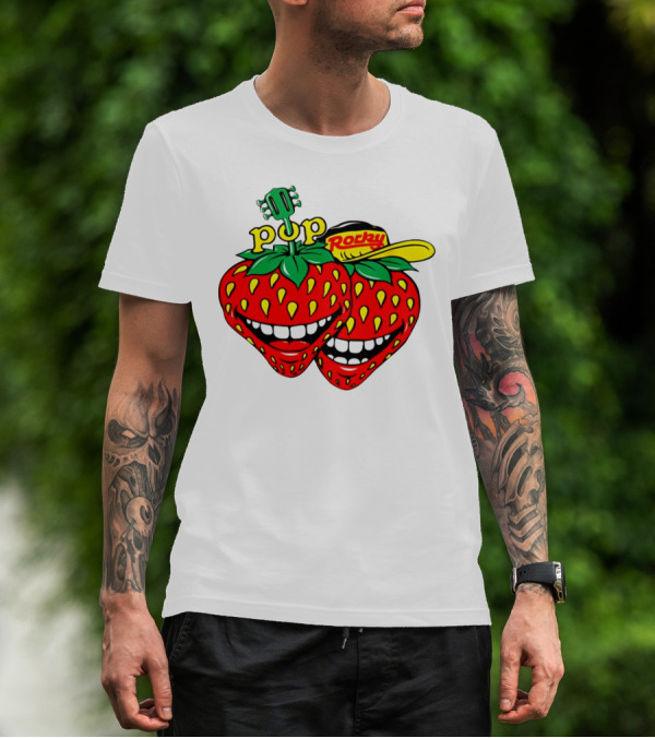 Pop Rocky Strawberry Guitar Grin T-Shirt