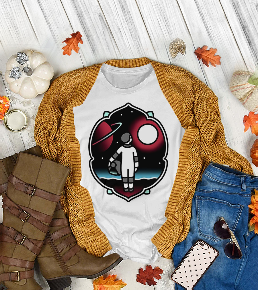 Come See The Universe Astronaut Staring at Planets and Stars T-Shirt