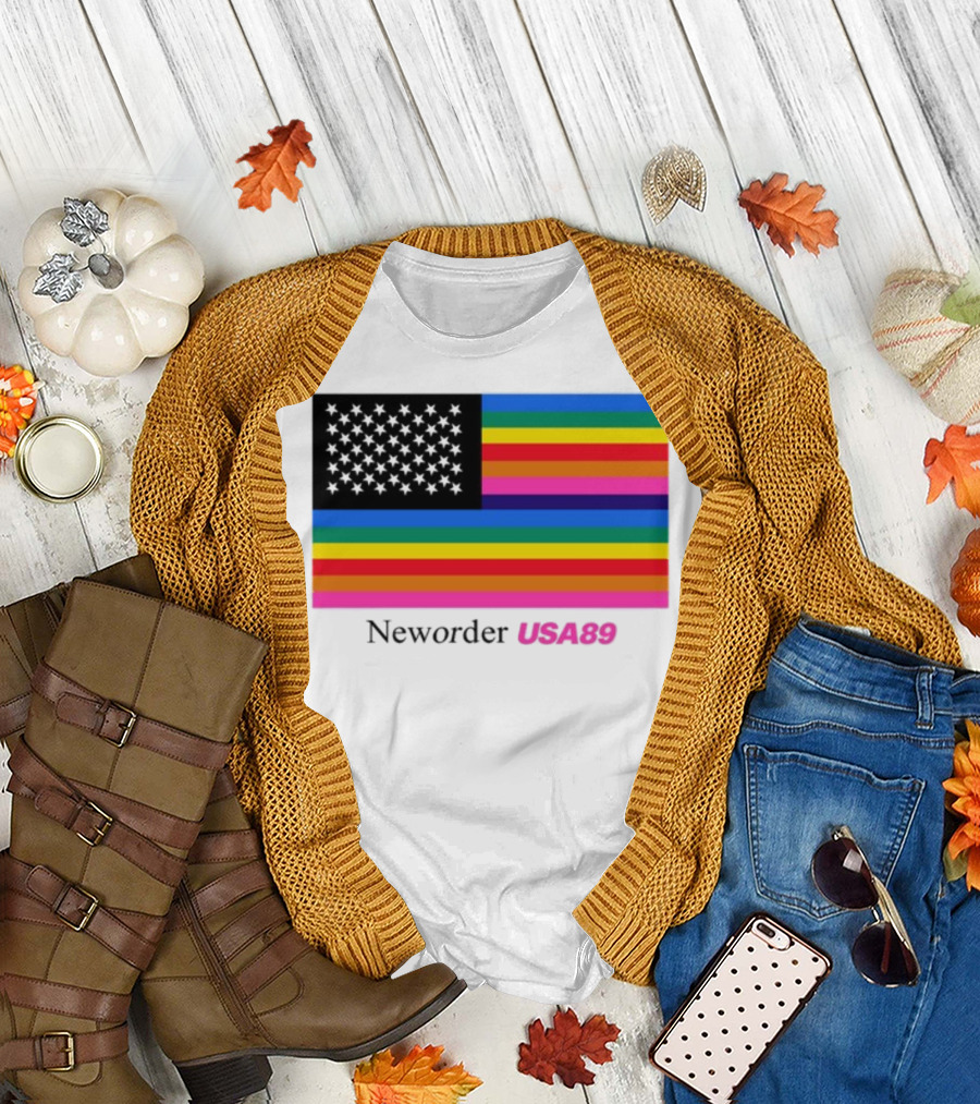 Neworder USA89 Literallyvergil Rainbow Flag T-Shirt