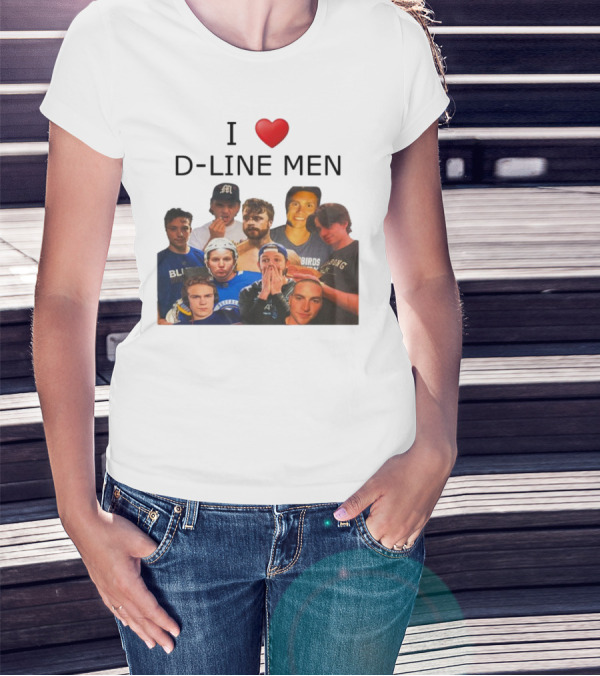 I ❤️ D-Line Men Blues Birds Sports Team Players T-Shirt