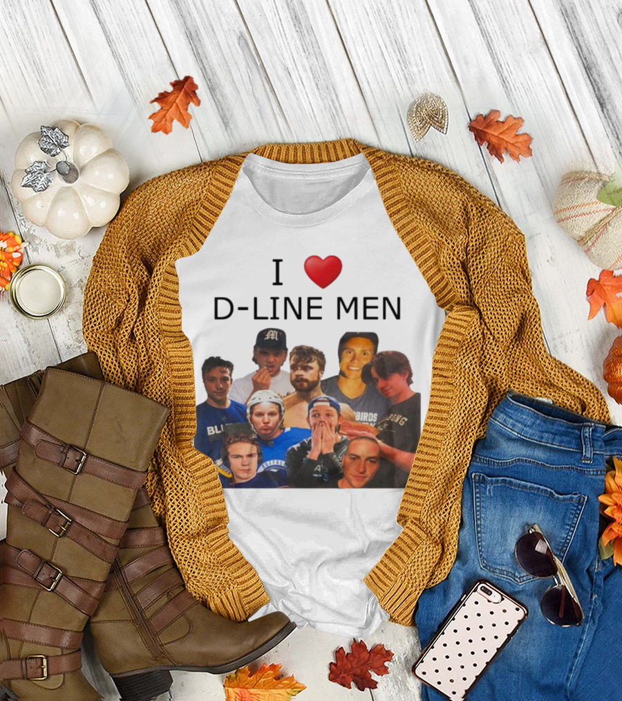 I ❤️ D-Line Men Blues Birds Sports Team Players T-Shirt