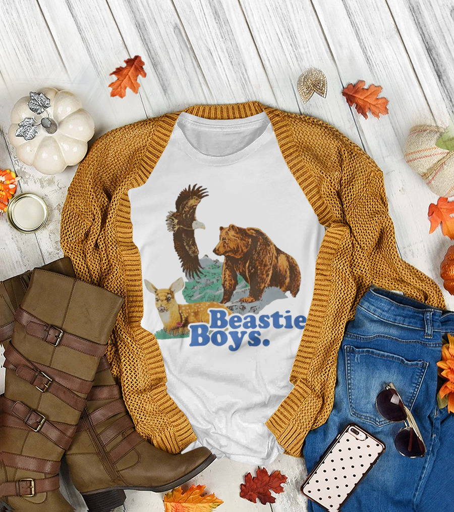 Beastie Boys Deer Bear Eagle Wildlife Scene T-Shirt