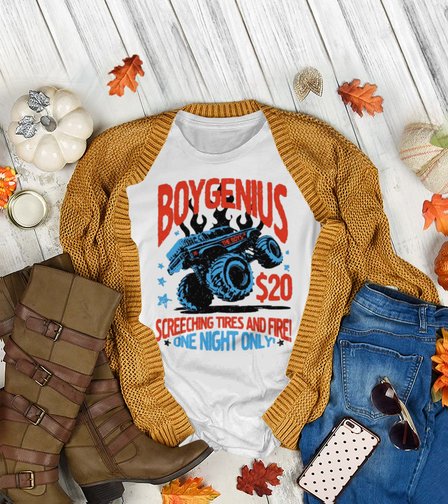 Boygenius The Boys Screeching Tires and Fire $20 One Night Only T-Shirt