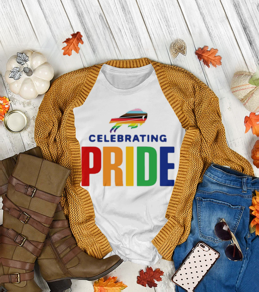 Buffalo Celebrating Pride with Rainbow Colors T-Shirt