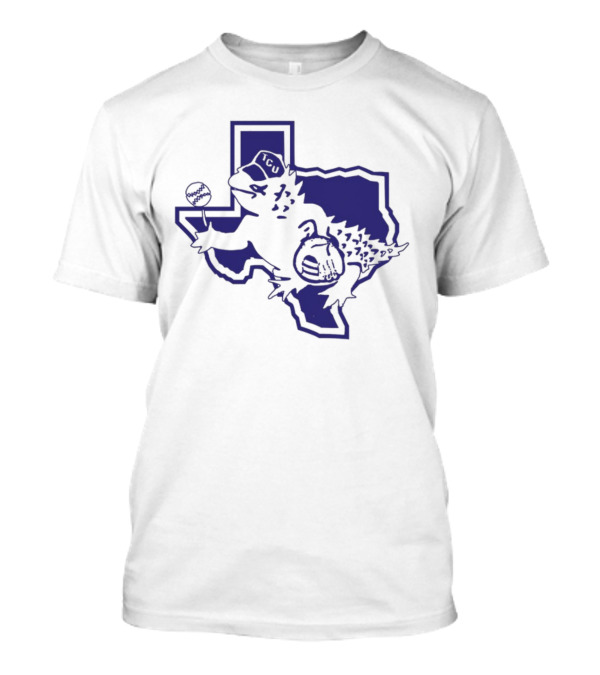 Sickos Committee Texas TCU Horned Frog Mascot Basketball And Football Texas Outline T-Shirt