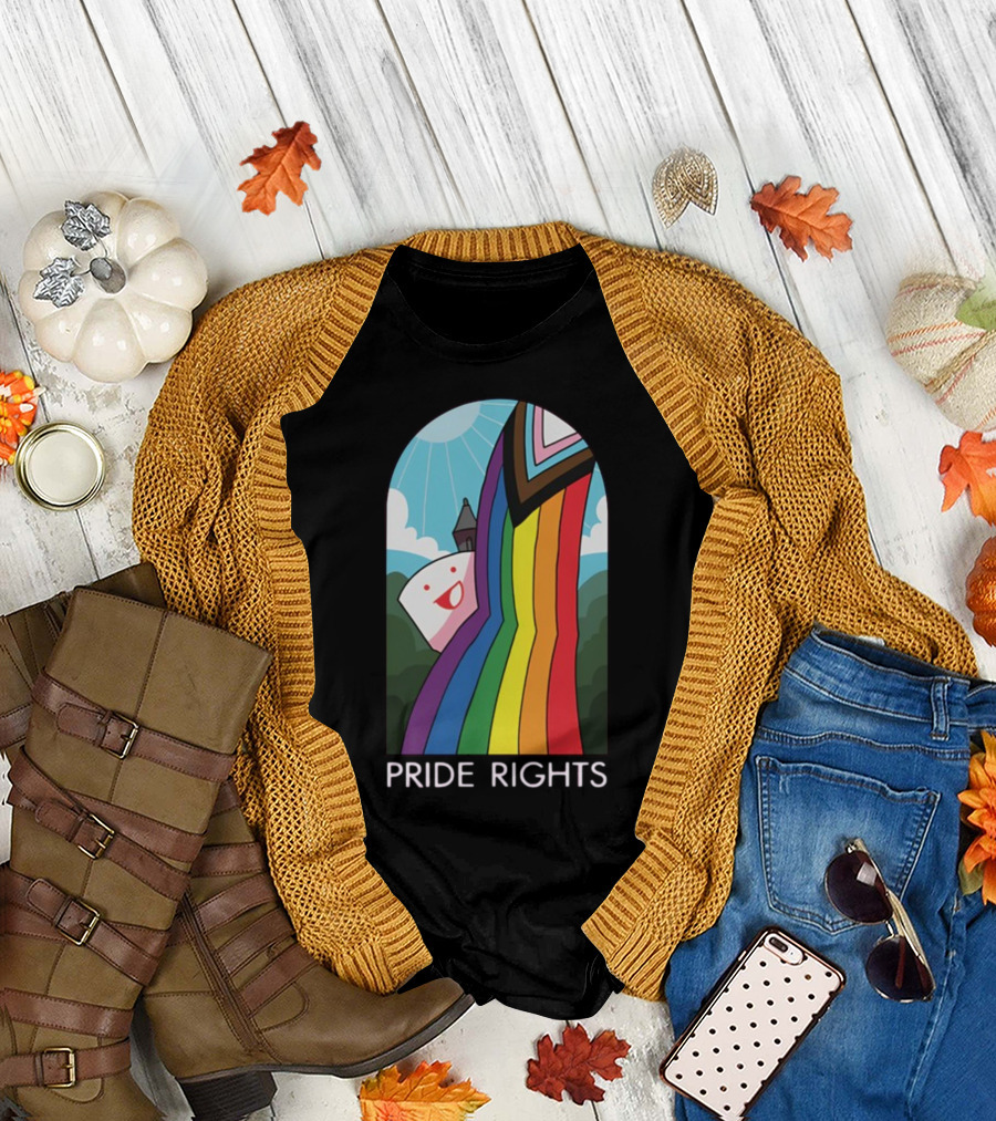 Pride Rights Rainbow Stained Glass Design DFTBA T-Shirt