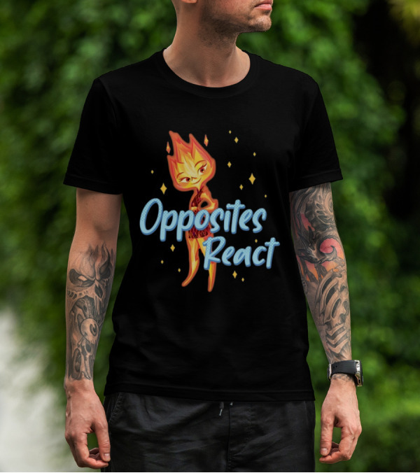 Opposites React Fire Element Character T-Shirt