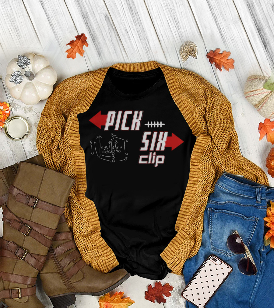 Pick Six Clip Football Play Diagram T-Shirt