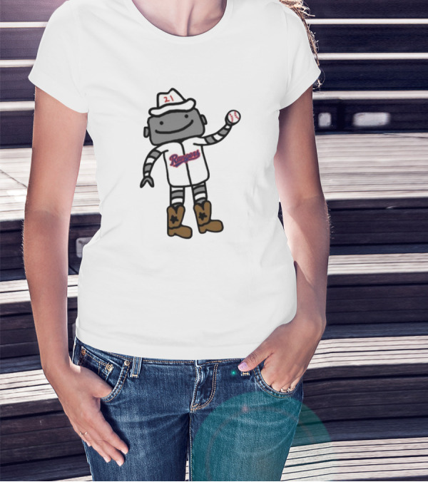 Robo Athlete With Rangers Jersey And Baseball T-Shirt