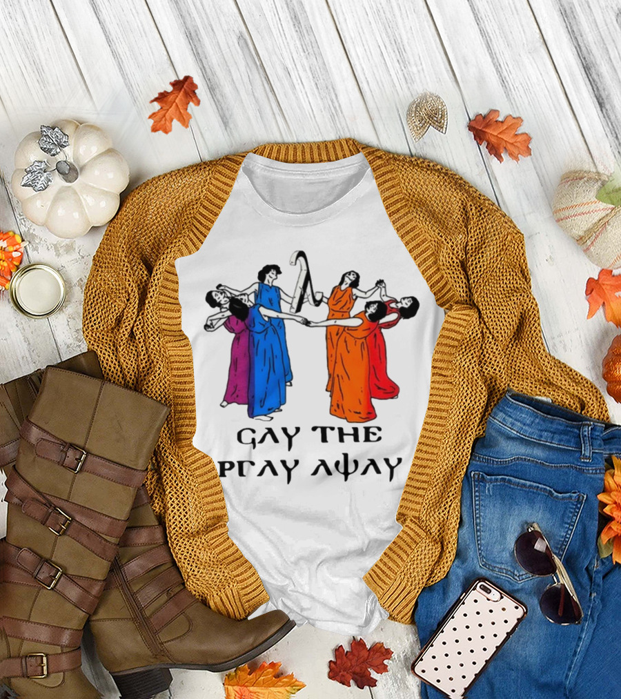 Skeeveco Gay The Pray Away Colorful Dancing Figures T-Shirt