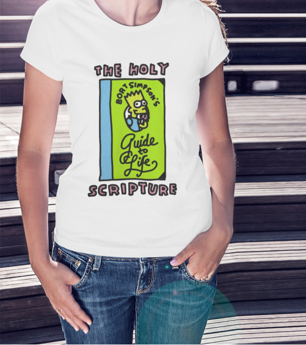 The Holy Bort Simpson's Guide To Life Scripture Book Cover T-Shirt