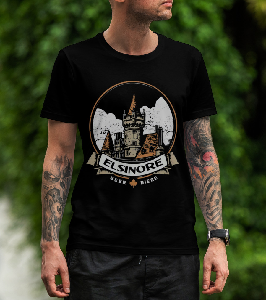 Elsinore Beer Strange Brew Castle With Maple Leaf Biere T-Shirt