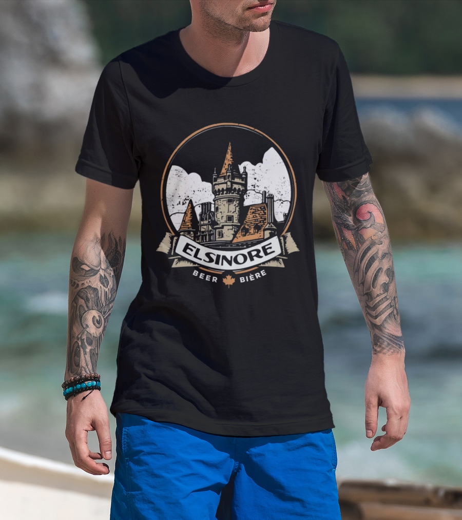 Elsinore Beer Strange Brew Castle With Maple Leaf Biere T-Shirt