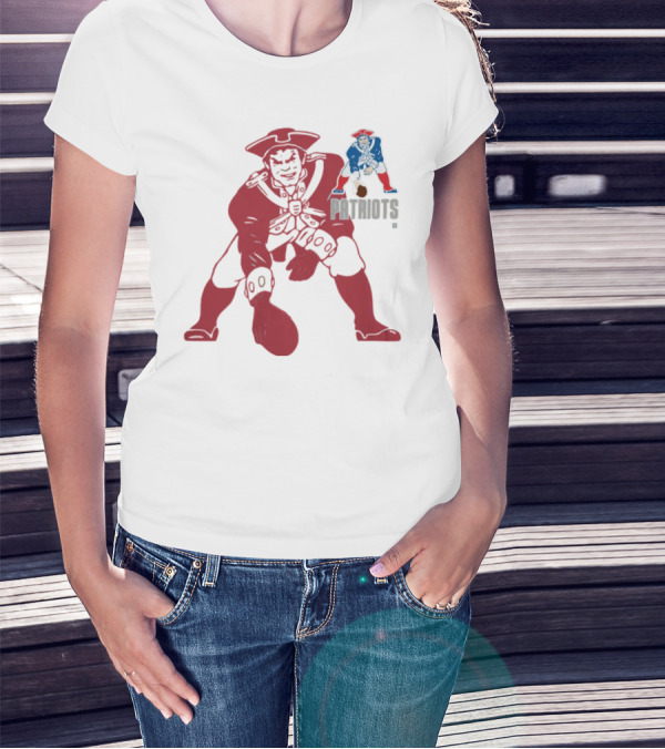 New England Patriots Retro Pat Patriot Football T-Shirt