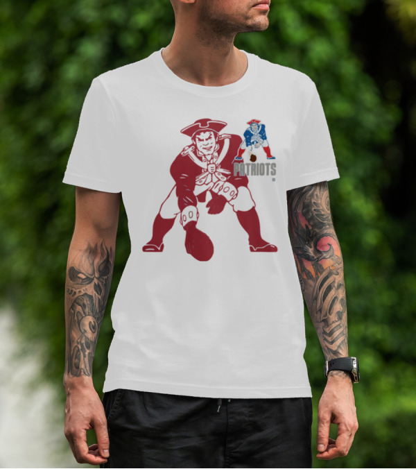 New England Patriots Retro Pat Patriot Football T-Shirt