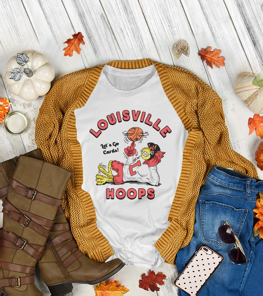 Louisville Hoops Let's Go Cards Mascot Basketball T-Shirt