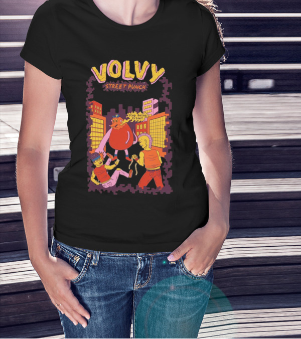 Volvy Street Punch Stop Doing Crime Retro Action T-Shirt