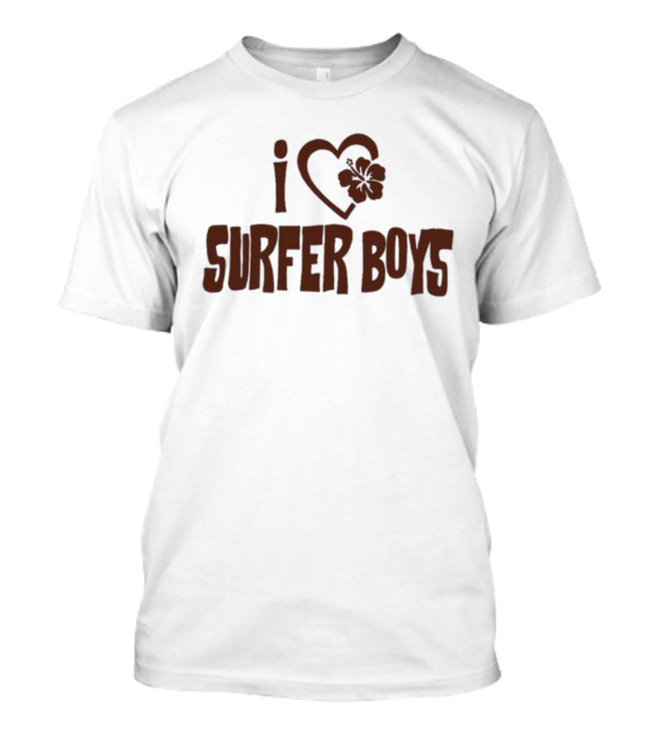 I Love Surfer Boys Flower Heart T-Shirt