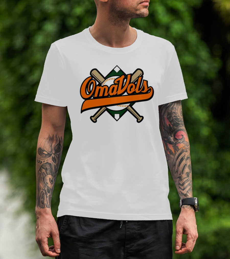 Omavols Baseball Bats Script T-Shirt