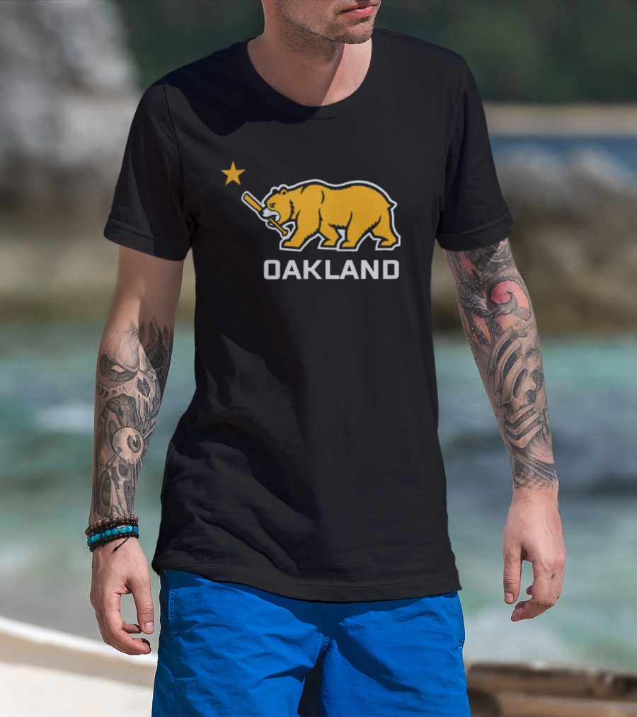 Oakland Bear Star Baseball Emblem T-Shirt